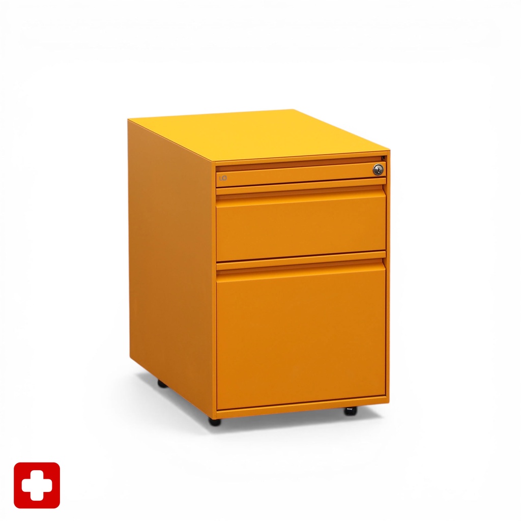 Rollcontainer Lista LO (Orange, Normal gebraucht, ohne Schlüssel)