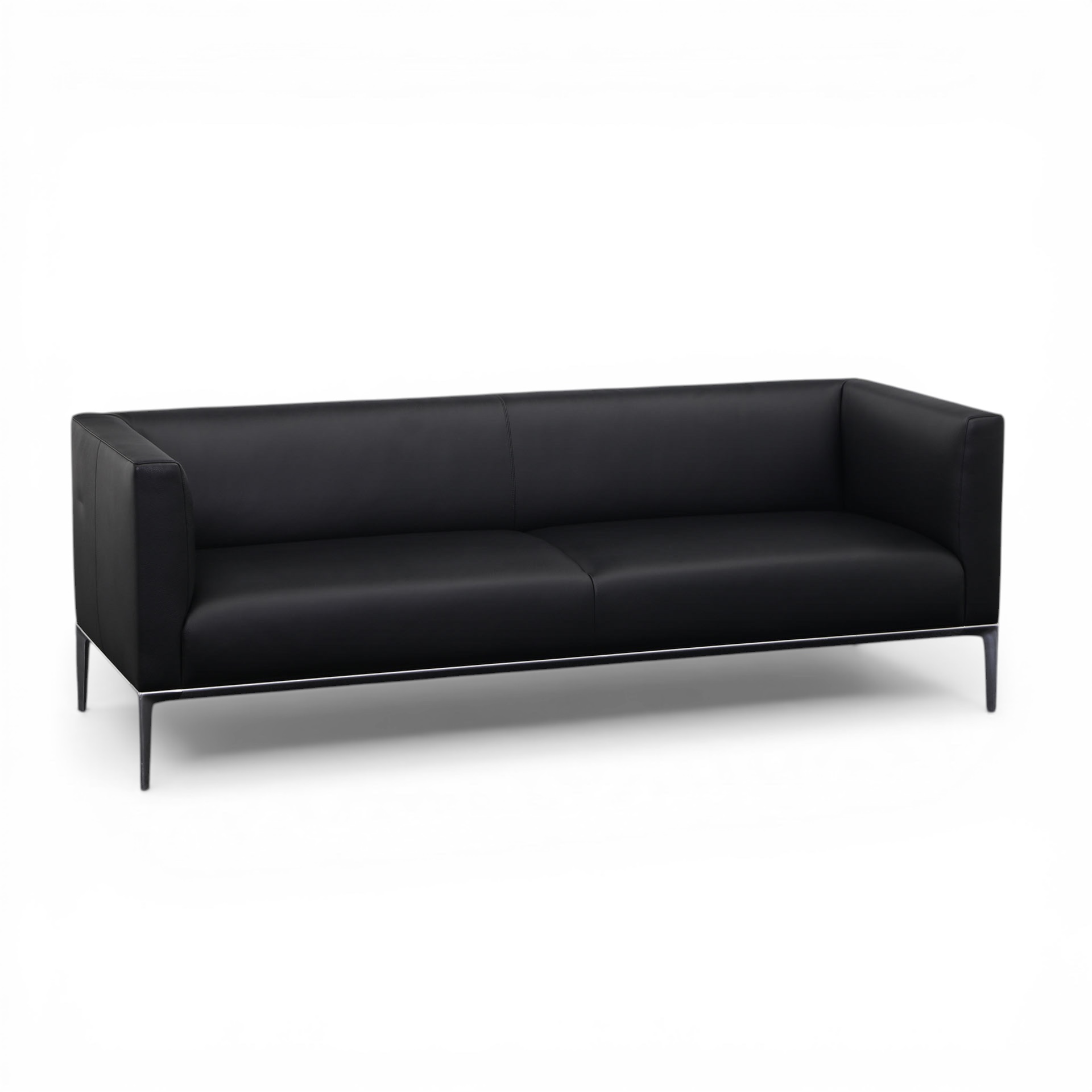 3 places Canapé de salon Walter Knoll Jaan 780-20, 205.0 x 74.0 cm, Noir/Chromé, Bon, Élégance & confort - Idéal pour les moments de détente