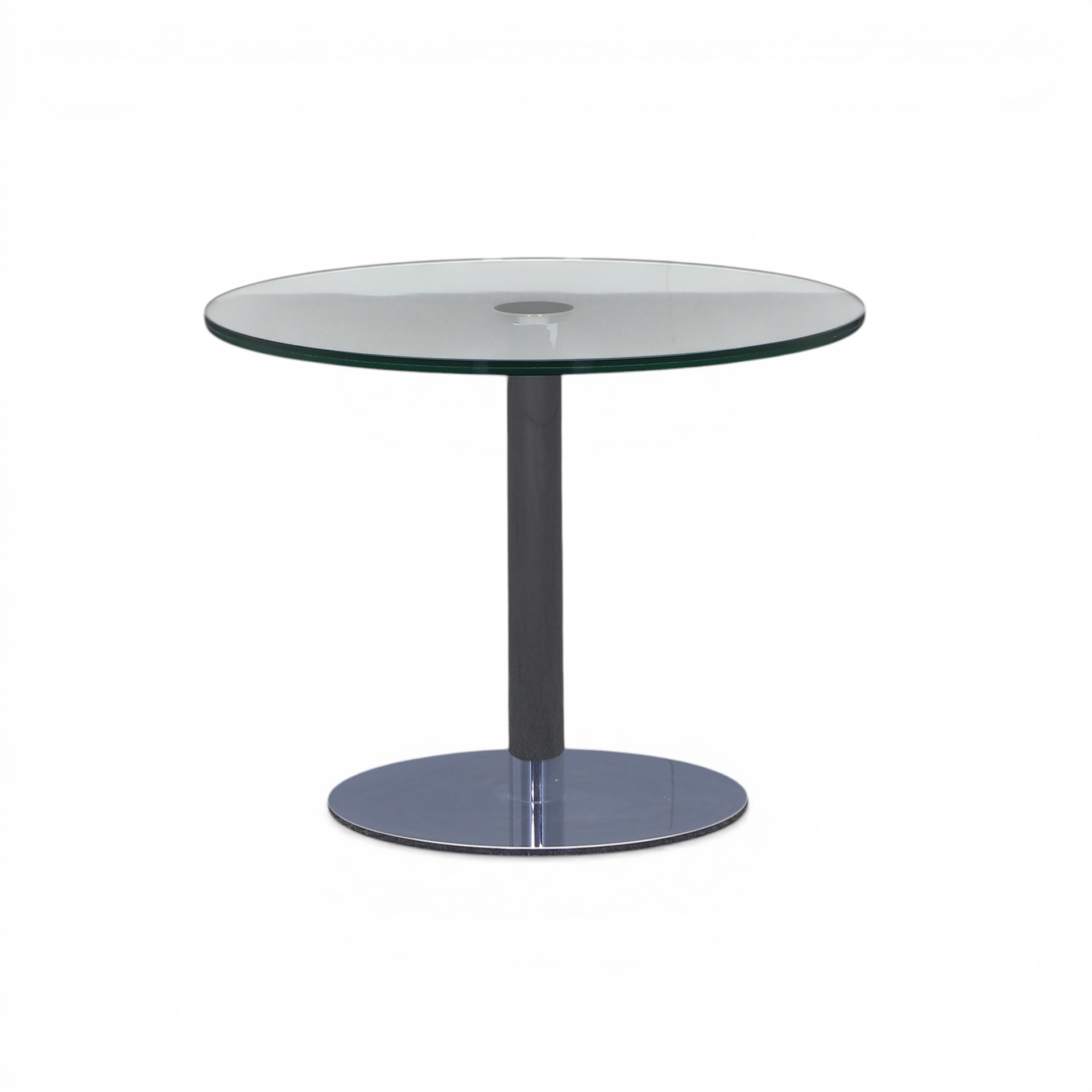Table basse en verre 70x70 cm, Clair/Chromé, Autour, Normalement utilisé - Parfait pour le canapé et le salon