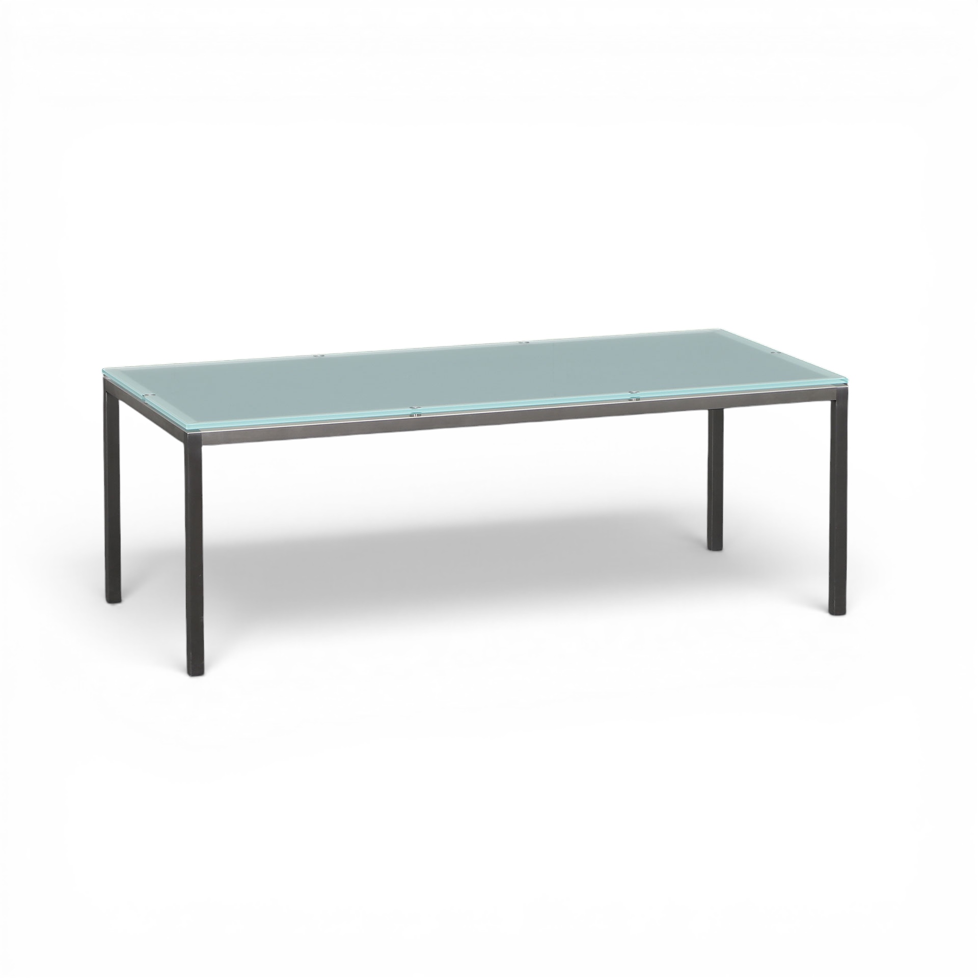 Table basse en verre 120x55 cm, Clair/Gris argenté, Rectangulaire, Normalement utilisé - Parfait pour le canapé et le salon