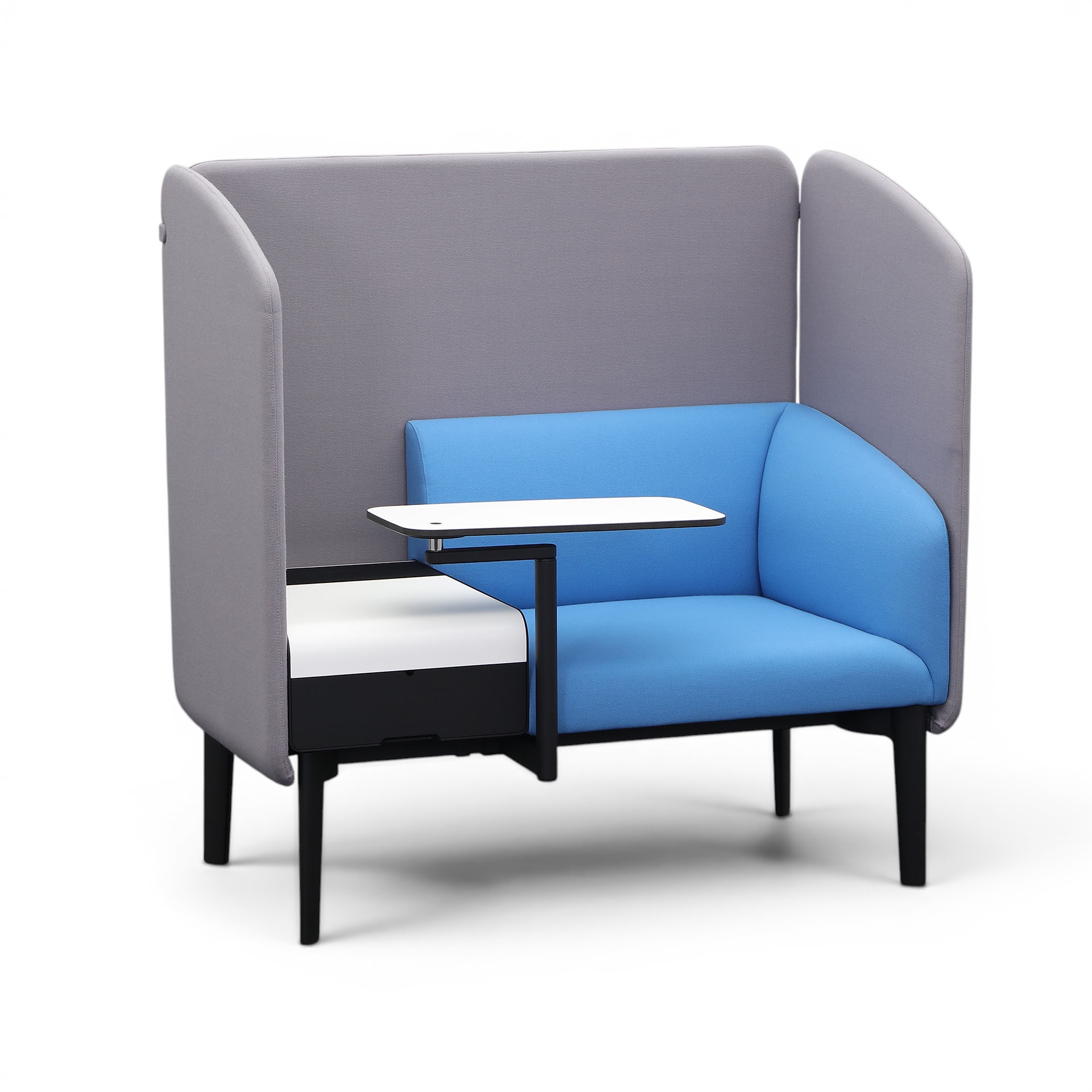 Fauteuil Canapé Sedus Works - Focus, 124.0 x 69.0 cm, Bleu/Gris, Bon, Élégance & confort - Idéal pour les moments de détente