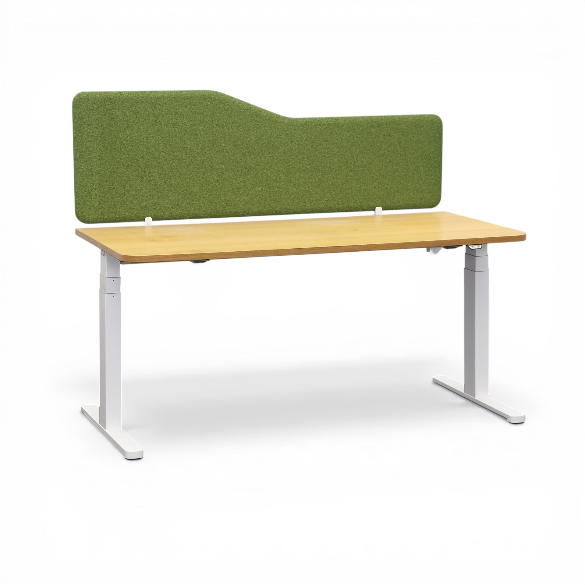 Ergonomischer Elektrisch höhenverstellbarer Schreibtisch mit TischblendeHaworth 160x80 cm, Eiche/Weiss, Gut, Tisch - ideal fürs Homeoffice oder Büro