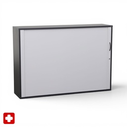 Rollladenschrank Elan Euroffice mit eckiger Kante und Holz Rollladen (mit Schlüssel)
