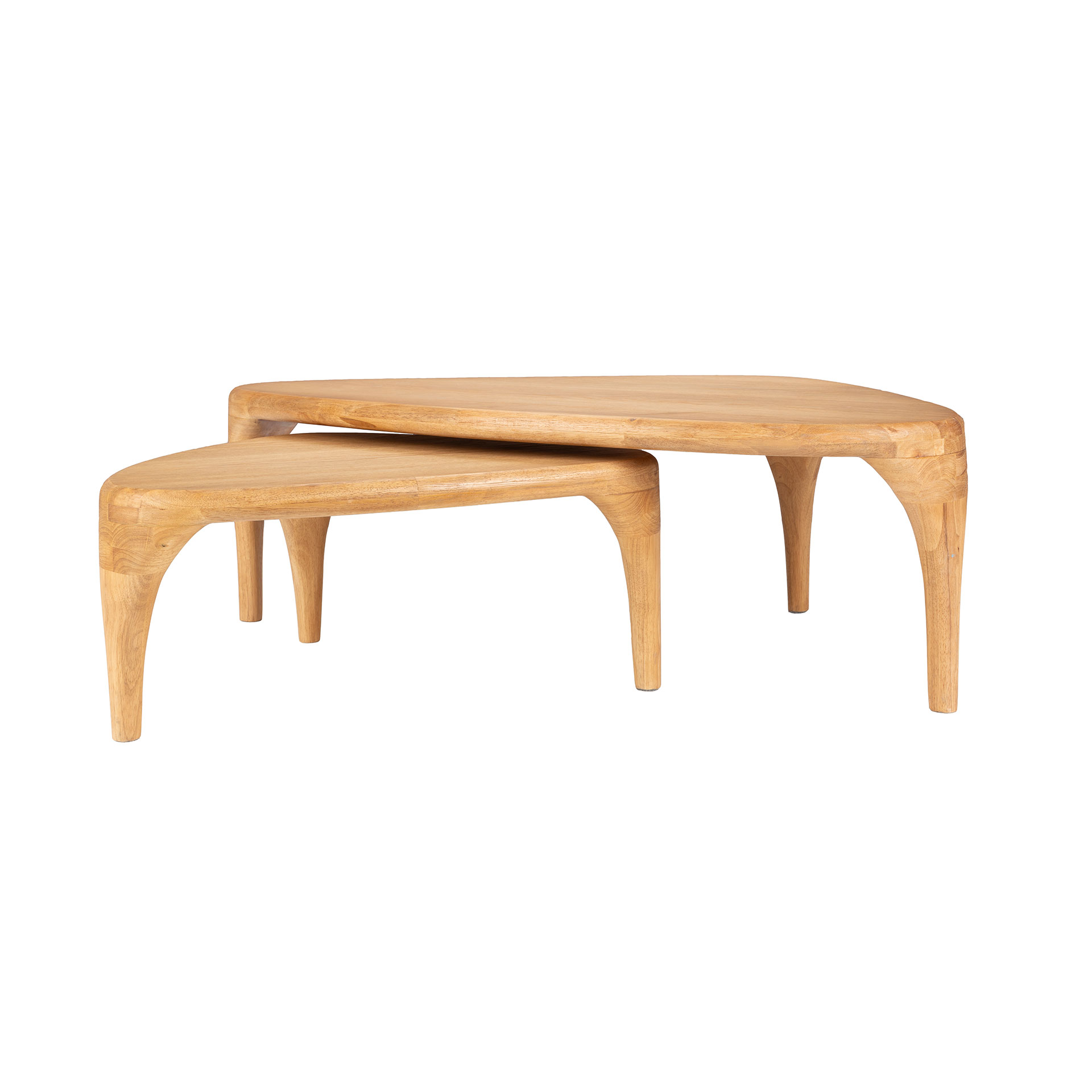 Image of Couchtisch Zuiver Isla - 2er Set 110x60 cm, Eiche, Dreieckig, Neu - Perfekt für Sofa und Lounge
