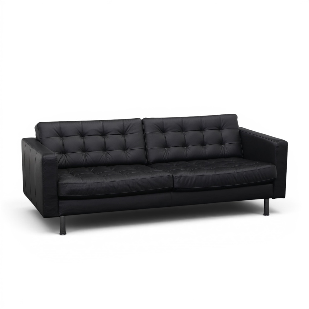 Strapazierfähiges schwarzes Leder Sofa 3-Sitzer kaufen