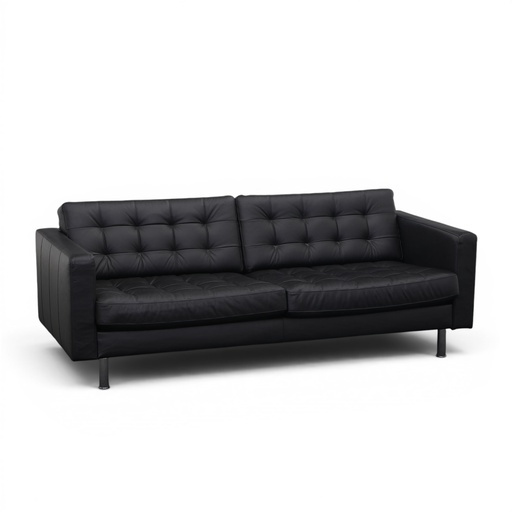 Strapazierfähiges schwarzes Leder Sofa 3-Sitzer kaufen