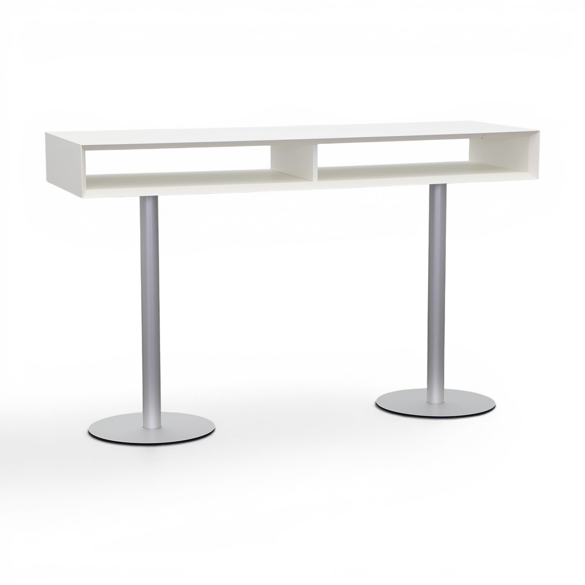 Steh Besprechungstisch Bene KB Box 180x60 cm, Weiss/Silbergrau, Rechteckig, Gut, Tisch - Hochwertig & langlebig