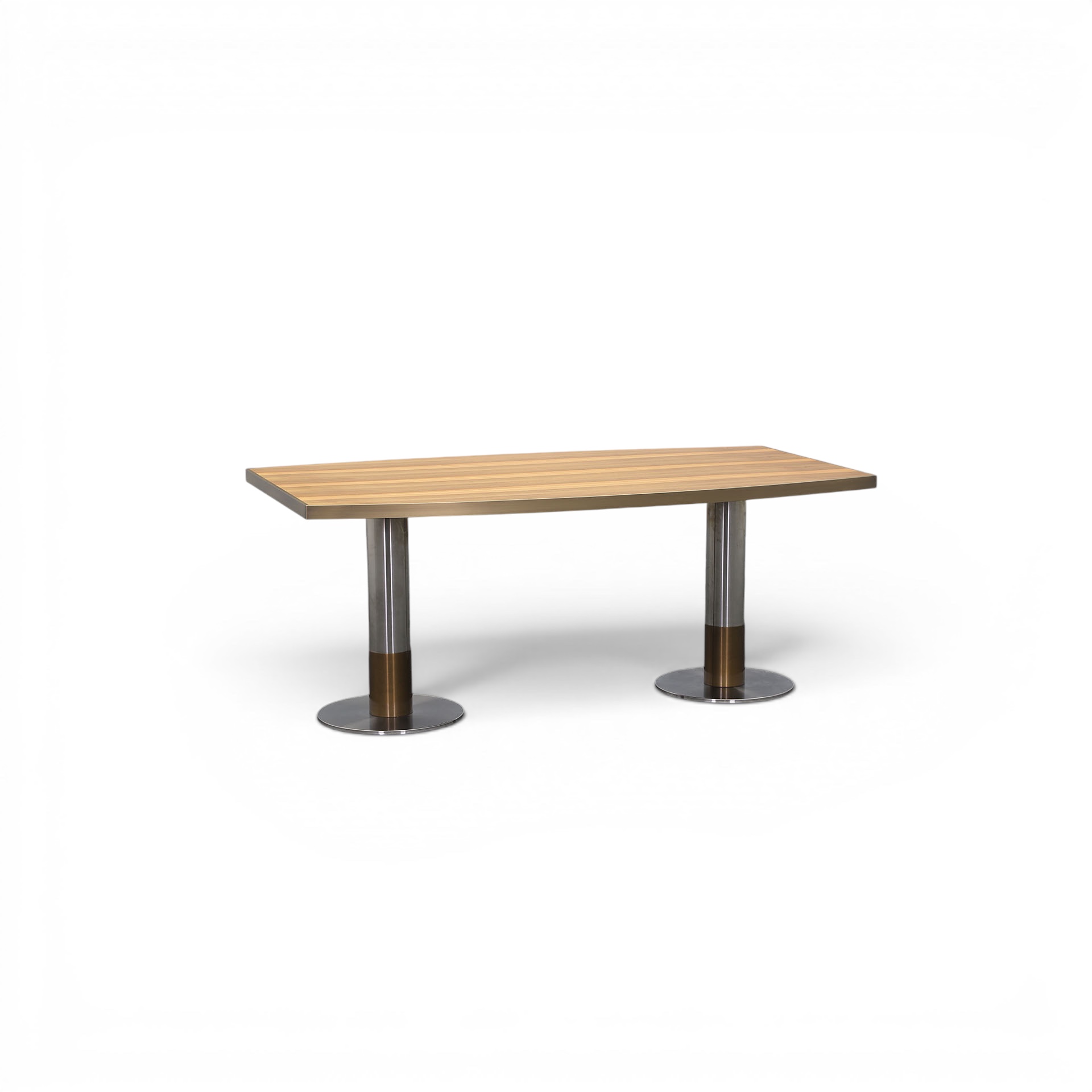 Table de conférence 180x100 cm, Noyer/Gris argenté, En forme de bateau, Normalement utilisé, Table - Haute qualité & longue durée de vie