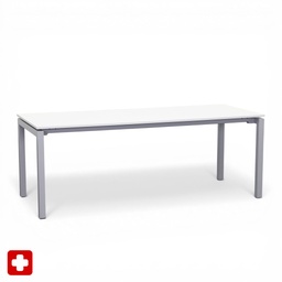 Konferenztisch Ergodata (Weiss, Gut, 200x80, Silbergrau)