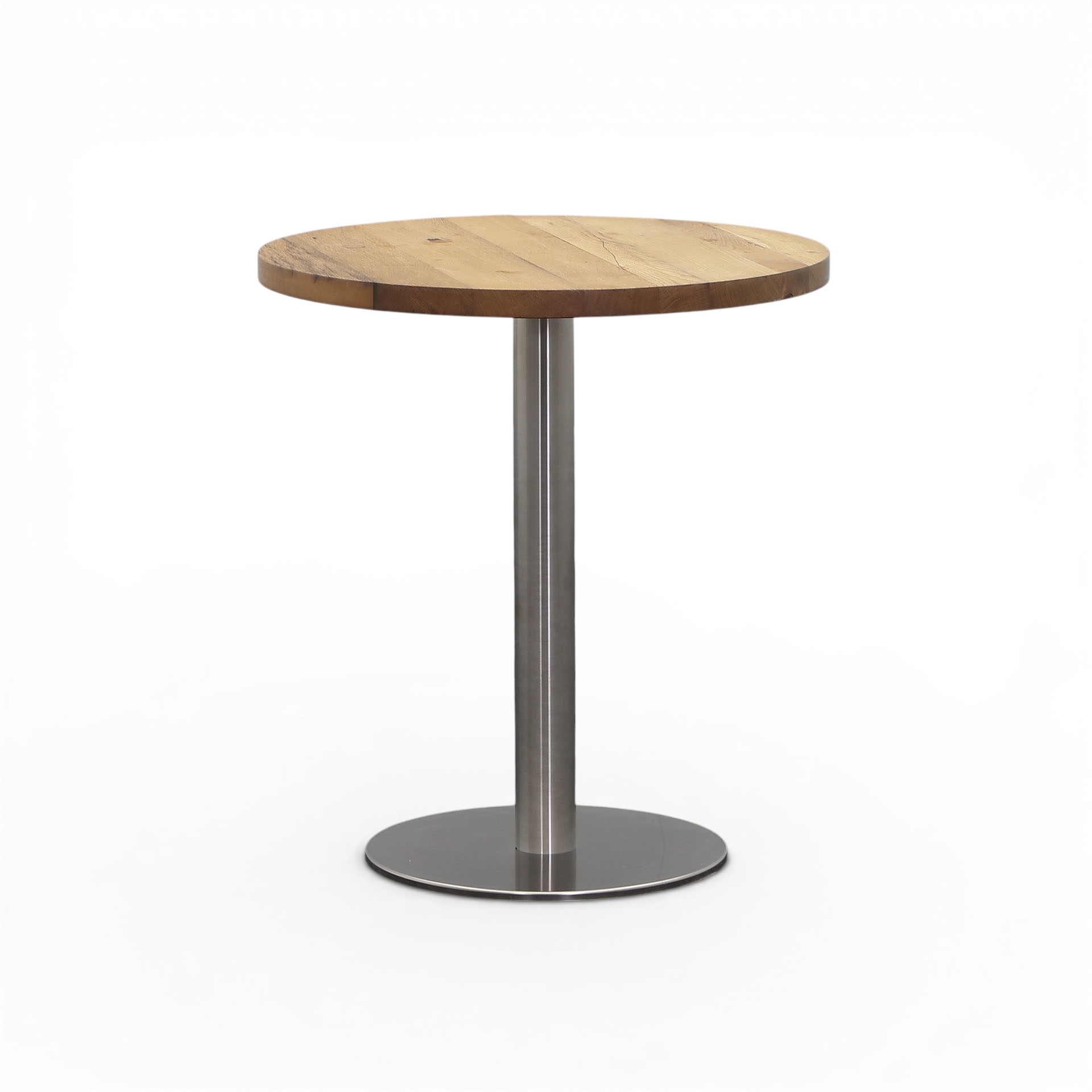 Bistrotisch cm, Eiche/Verchromt, Rund, Normal gebraucht Tisch - Perfekt für Café und Bistro