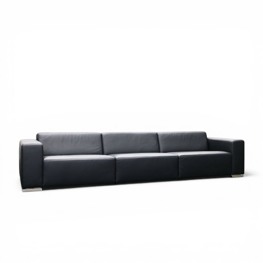 Hochwertiges 3-Sitzer Ledersofa Rivolta in Schwarz kaufen