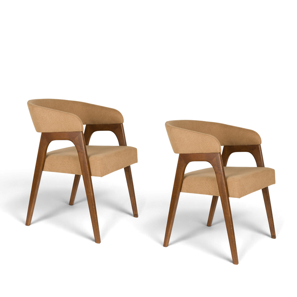 Image of Esszimmerstuhl Dutchbone Adamello - 2er Set Beige, Neu – Perfekt für Büro und Empfang