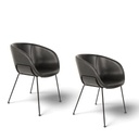 Zuiver Feston Stuhl Kunstleder - 2er Set (Schwarz)