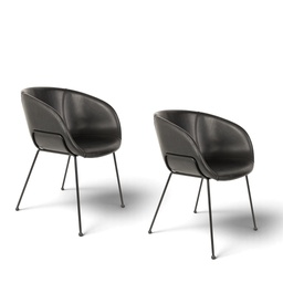 Zuiver Feston Stuhl Kunstleder - 2er Set (Schwarz)