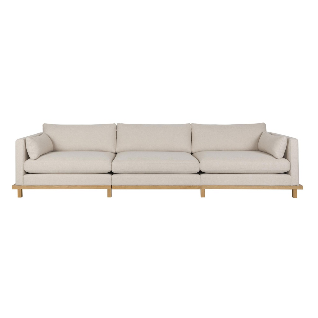 4 places Canapé de salon Zuiver Blossom, 335 x 101 cm, Beige/Chêne, Nouveau, Élégance & confort - Idéal pour les moments de détente