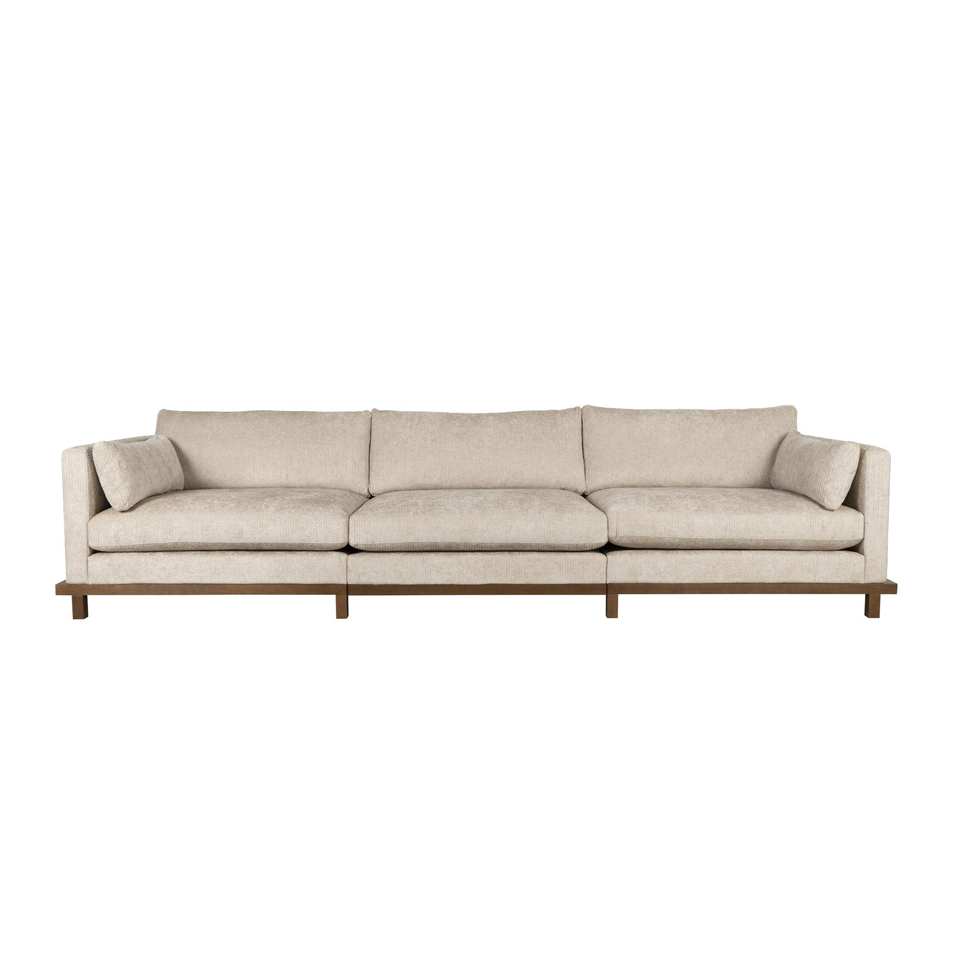 Image of 4-Sitzer Loungesofa Zuiver Blossom , 335 x 101 cm, Crème/Eiche dunkel, Neu, Eleganz & Komfort - Ideal für entspannte Stunden