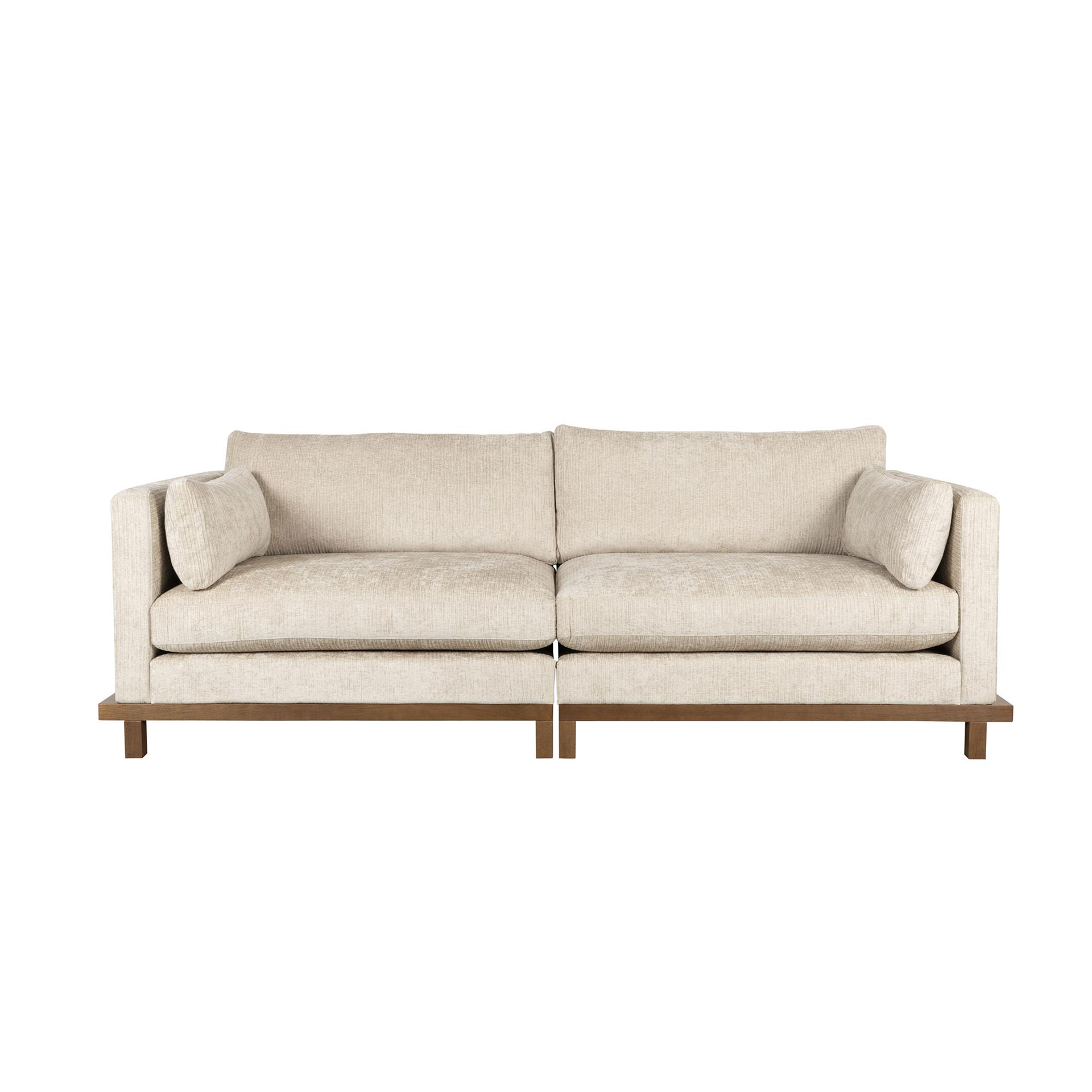 Image of 3-Sitzer Loungesofa Zuiver Blossom , 230 x 101 cm, Crème/Eiche dunkel, Neu, Eleganz & Komfort - Ideal für entspannte Stunden