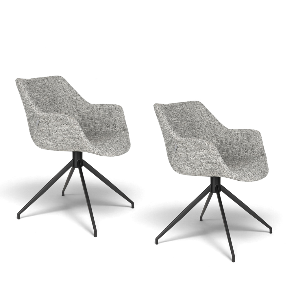 Image of Zuiver Doulton Stuhl - 2er Set Grau, Neu – Perfekt für Büro und Empfang