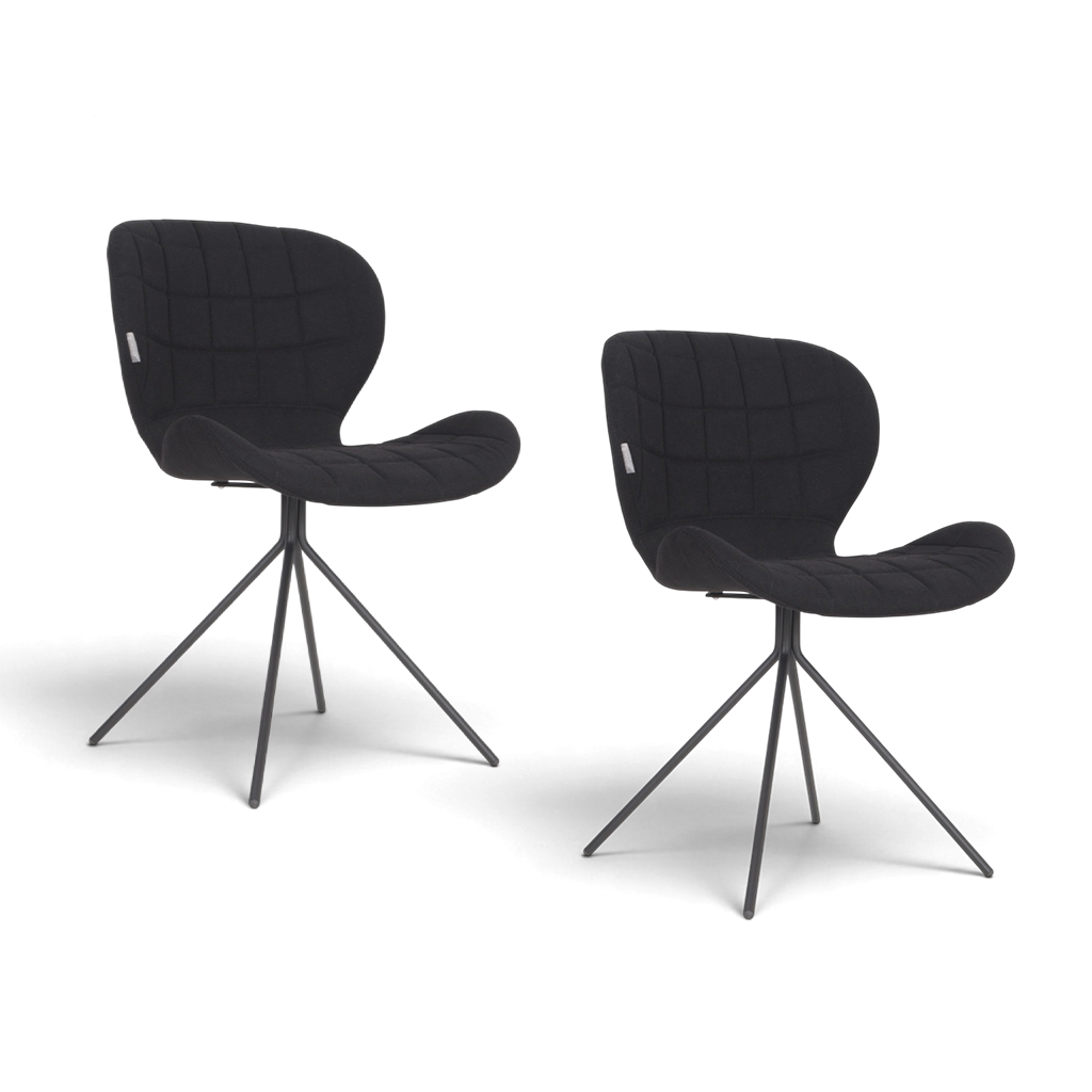 Image of Stuhl Omg Zuiver - 2er Set Schwarz, Neu - Robust & Stilvoll
