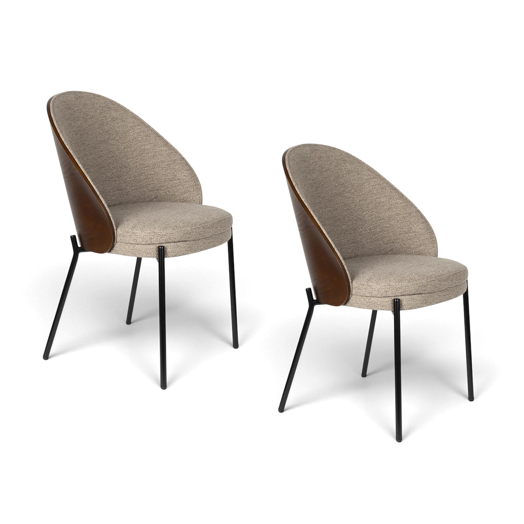 Image of Dutchbone Rodin Stuhl - 2er Set Beige, Neu – Perfekt für Büro und Empfang