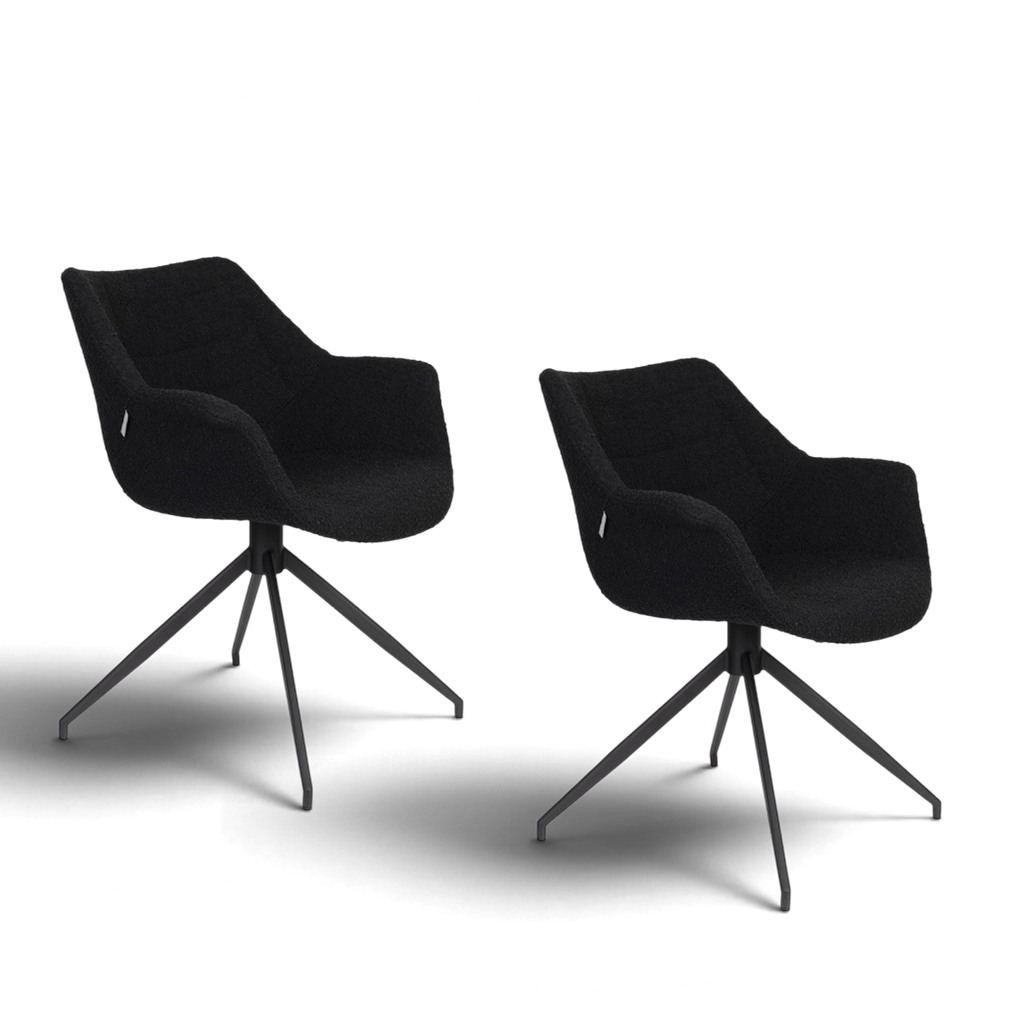 Image of Zuiver Doulton Stuhl - 2er Set Schwarz, Neu – Perfekt für Büro und Empfang