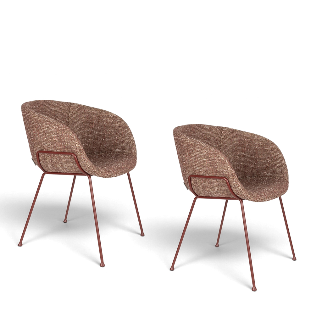 Image of Zuiver Feston Stuhl - 2er Set Rot, Neu – Perfekt für Büro und Empfang