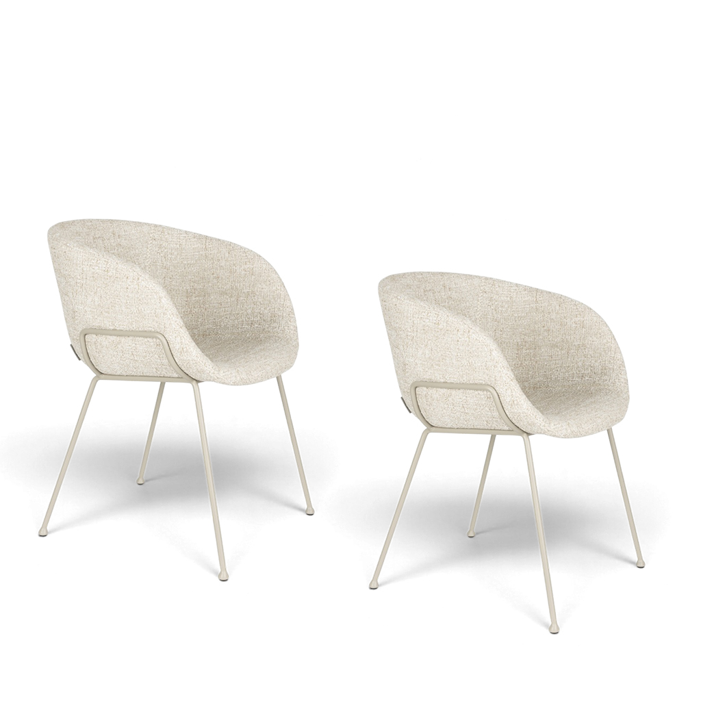 Image of Zuiver Feston Stuhl - 2er Set Beige, Neu – Perfekt für Büro und Empfang