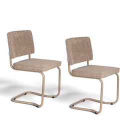 Zuiver Ridge Kink Soft Stuhl - 2er Set (Beige)