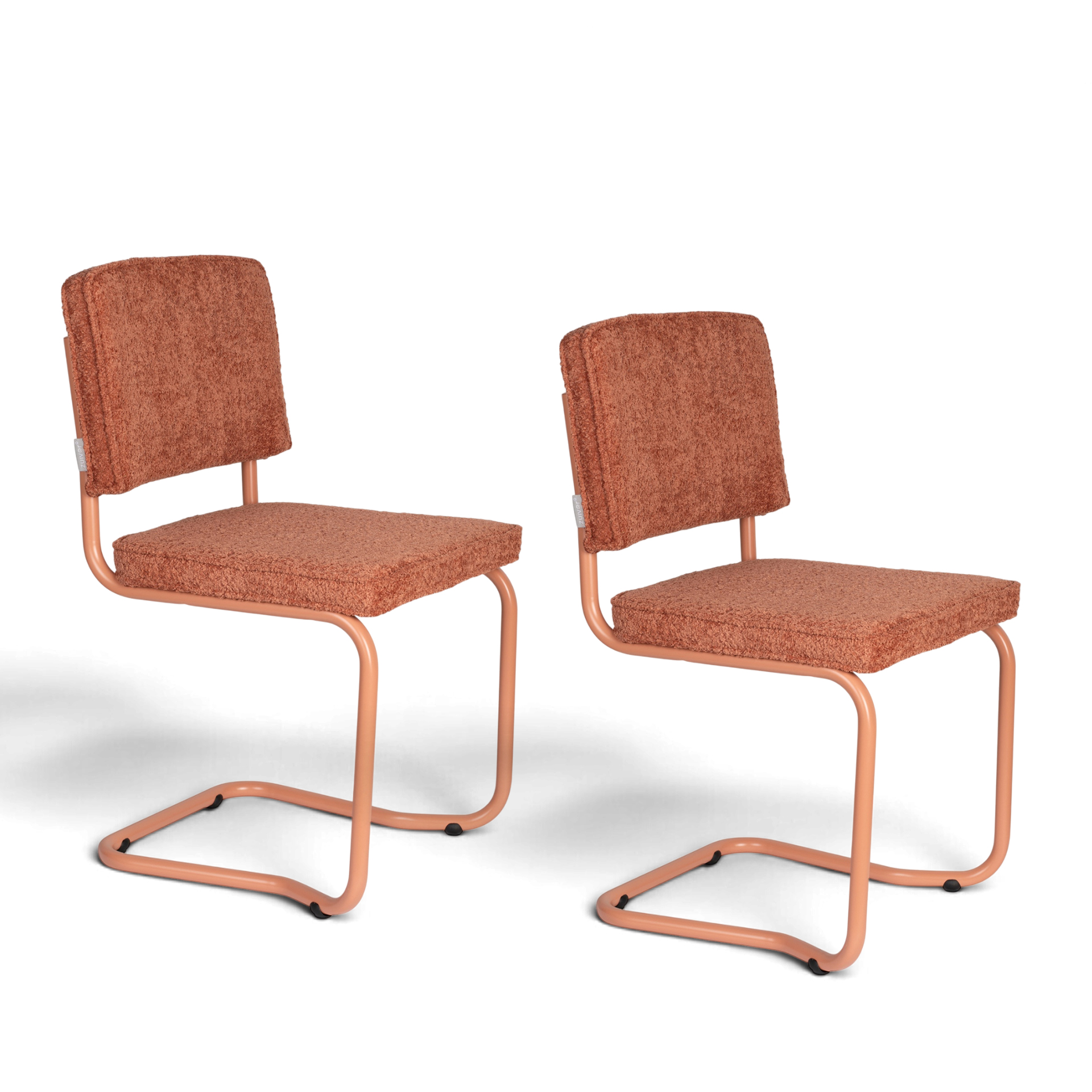 Image of Zuiver Ridge Kink Soft Stuhl - 2er Set Terrakotta, Neu - Perfekt für Besucher und Gäste