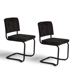 Zuiver Ridge Kink Soft Stuhl - 2er Set (Schwarz)