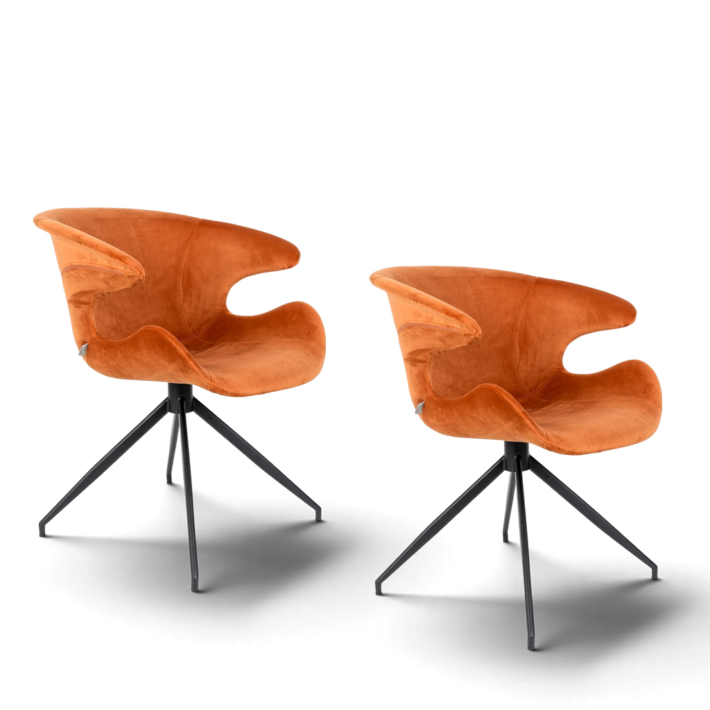 Image of Esszimmerstuhl Zuiver Mia - 2er Set Orange, Neu - Robust & Stilvoll