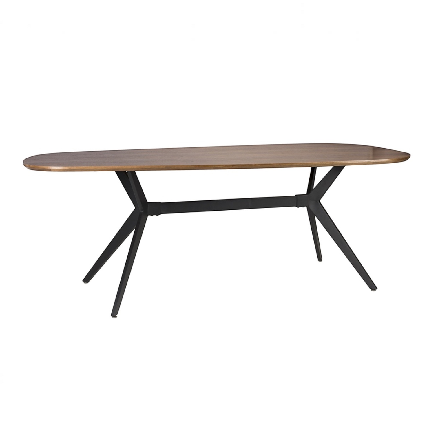 Image of Esstisch White Label Living Organic 180x90 cm, Nussbaum, Bootsform, Neu Tisch - Perfekt für Café und Bistro