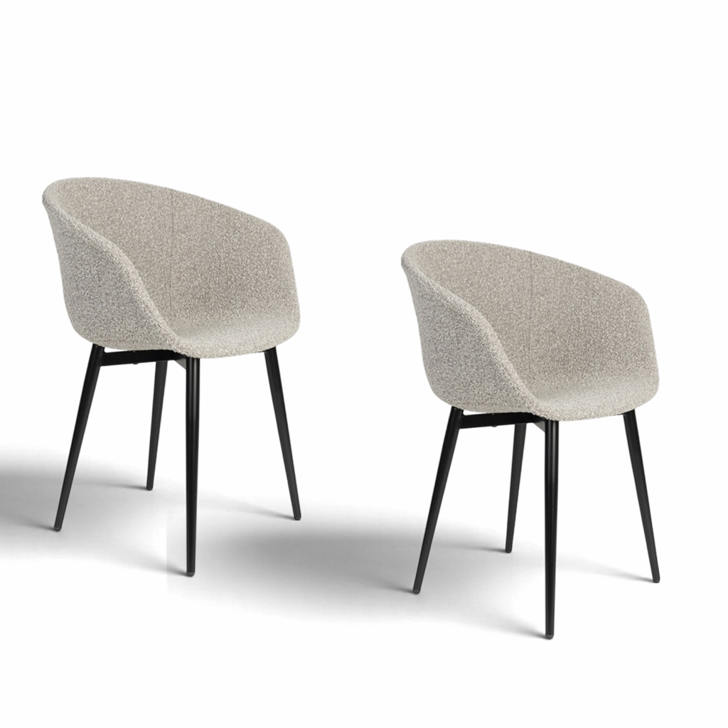 Image of Esszimmerstuhl White Label Living Charly - 2er Set Grau, Neu – Perfekt für Büro und Empfang