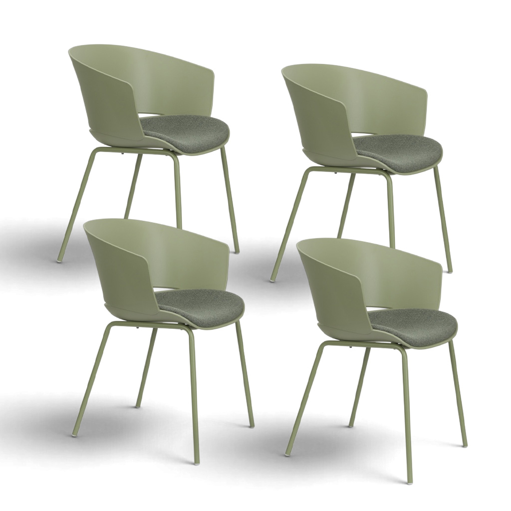 Image of Stuhl Jessica - 4er Set Grün, Neu – Perfekt für Büro und Empfang