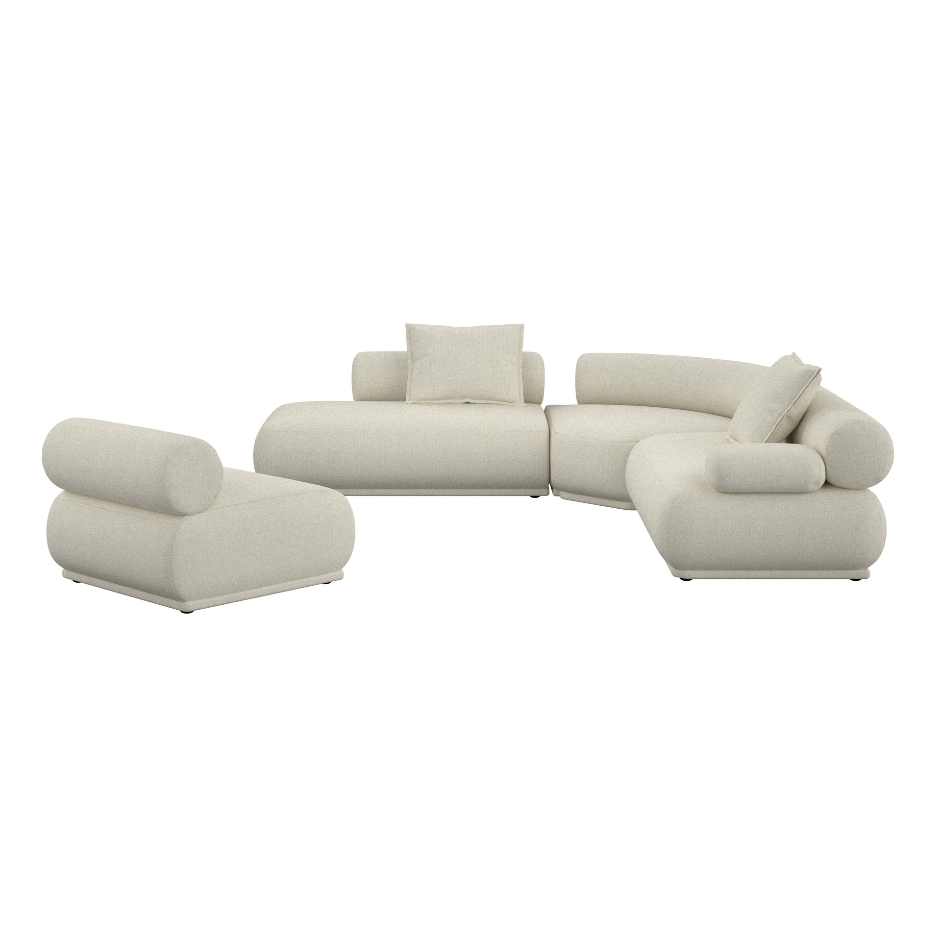 Image of 7.5-Sitzer Loungesofa Zuiver Rembrandt rechts, 594 x 97 cm, Beige, Neu, Eleganz & Komfort - Ideal für entspannte Stunden