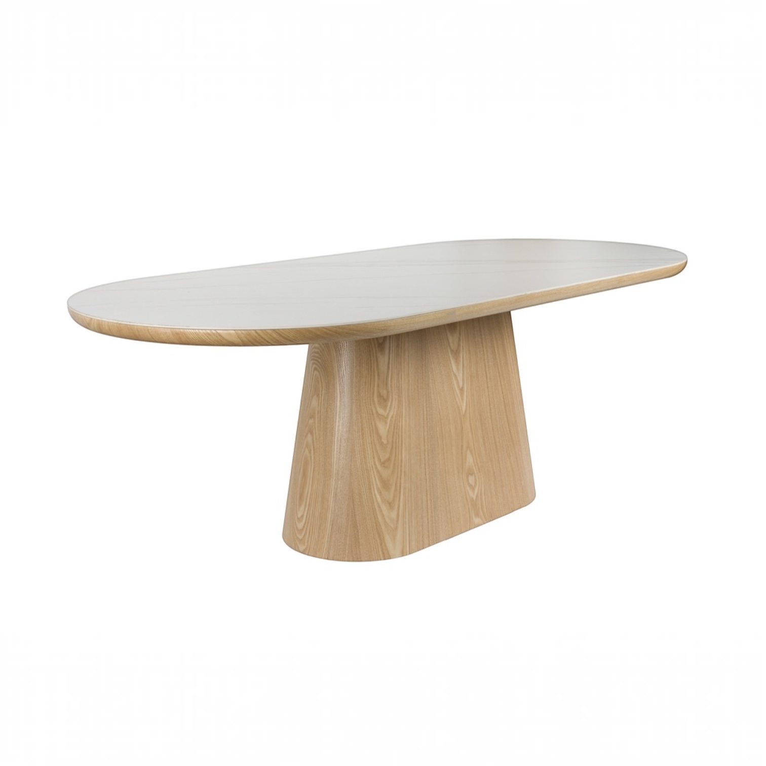 Image of Esstisch White Label Living Almira 180x90 cm, Eiche, Oval, Neu Tisch - Perfekt für Café und Bistro