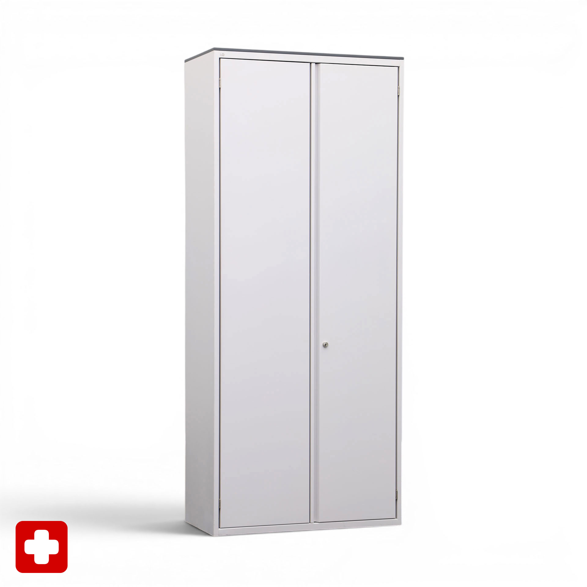Image of Flügeltürschrank Lista LO One Weiss, mit Schlüssel, Normal gebraucht
