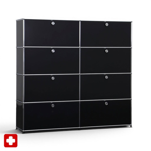 USM Haller Highboard mit 8 Fächern in Graphitschwarz