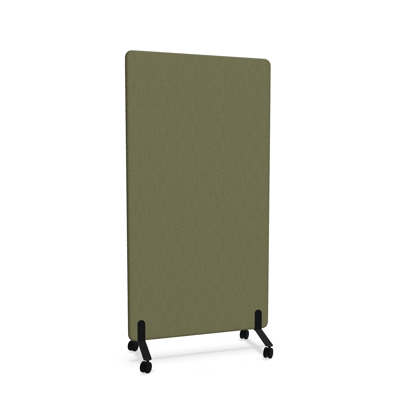 Image of Trennwand Mdd Sonic 100x185 cm, auf Rollen, Olivgrün/Schwarz, Neu