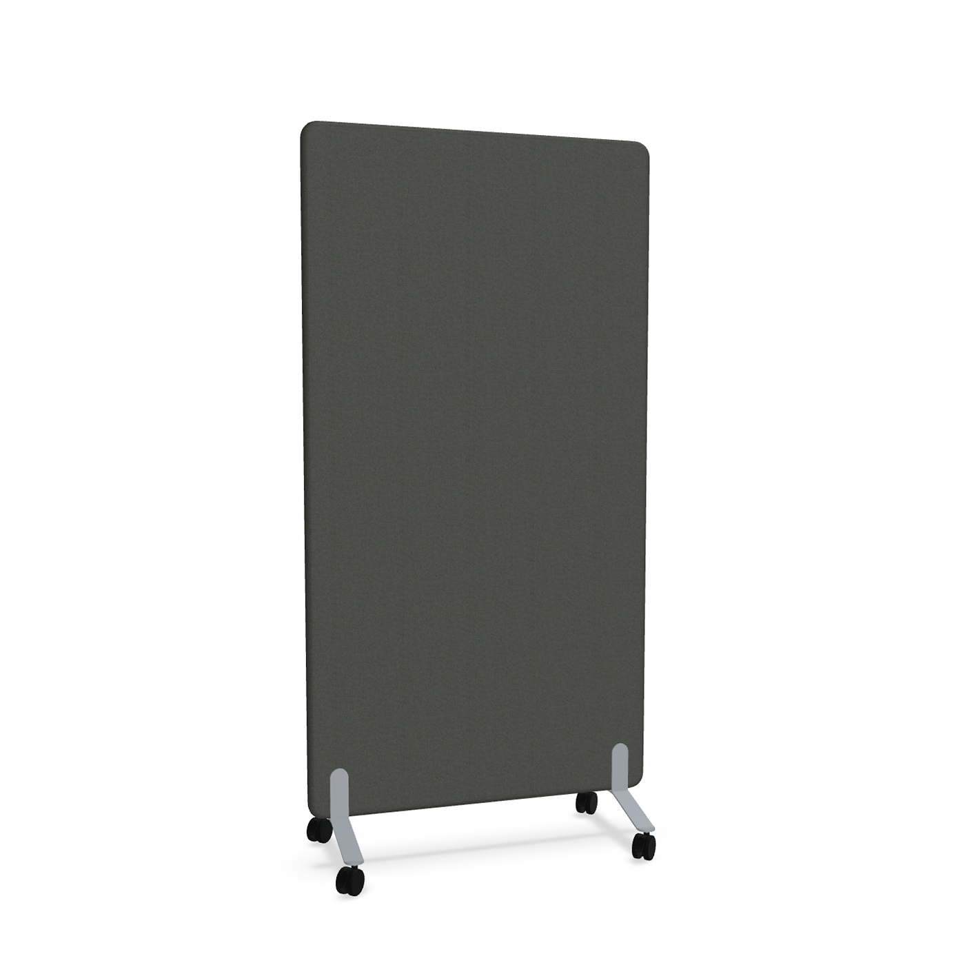 Image of Trennwand Mdd Sonic 100x185 cm, auf Rollen, Schwarz/Silbergrau, Neu