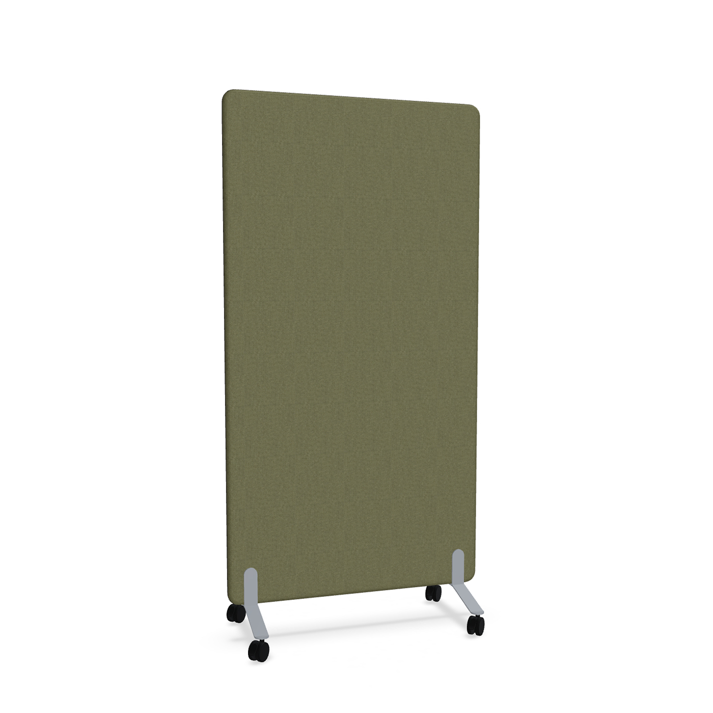 Image of Trennwand Mdd Sonic 100x185 cm, auf Rollen, Olivgrün/Silbergrau, Neu