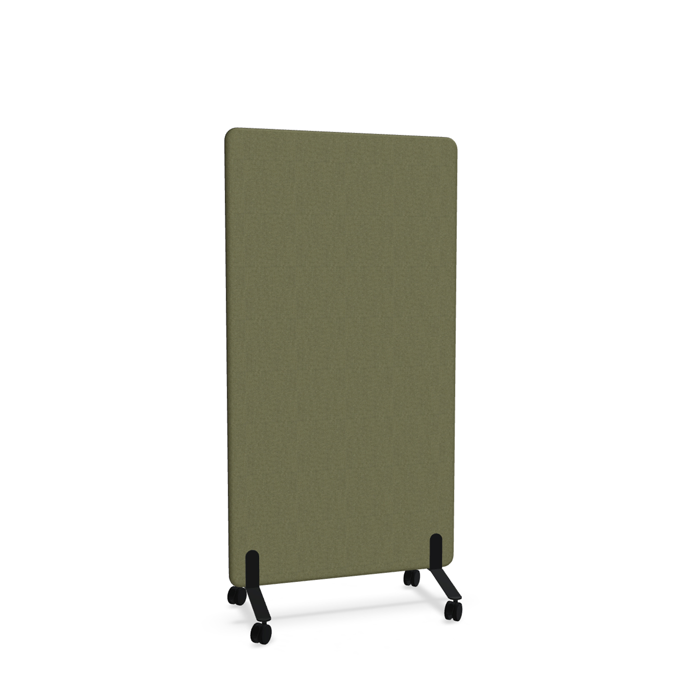 Image of Trennwand Mdd Sonic 90x165 cm, auf Rollen, Olivgrün/Schwarz, Neu