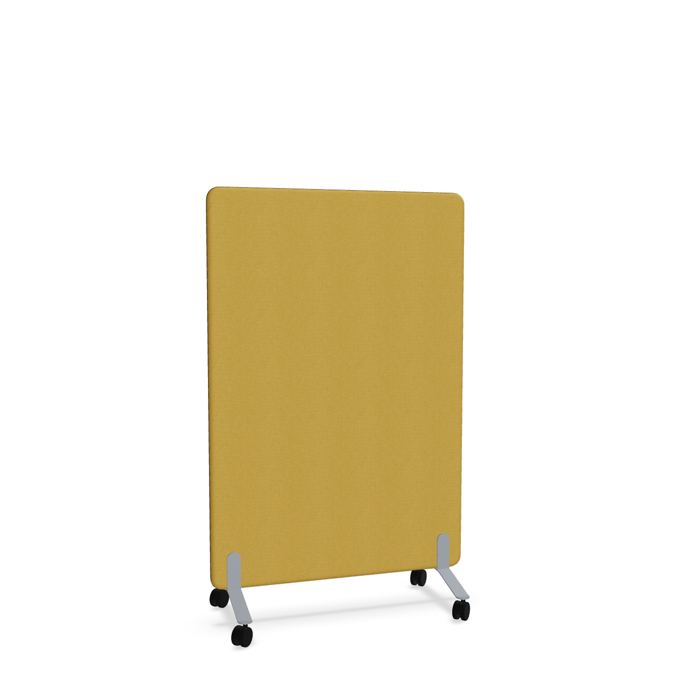 Image of Trennwand Mdd Sonic 100x145 cm, auf Rollen, Gelb/Silbergrau, Neu