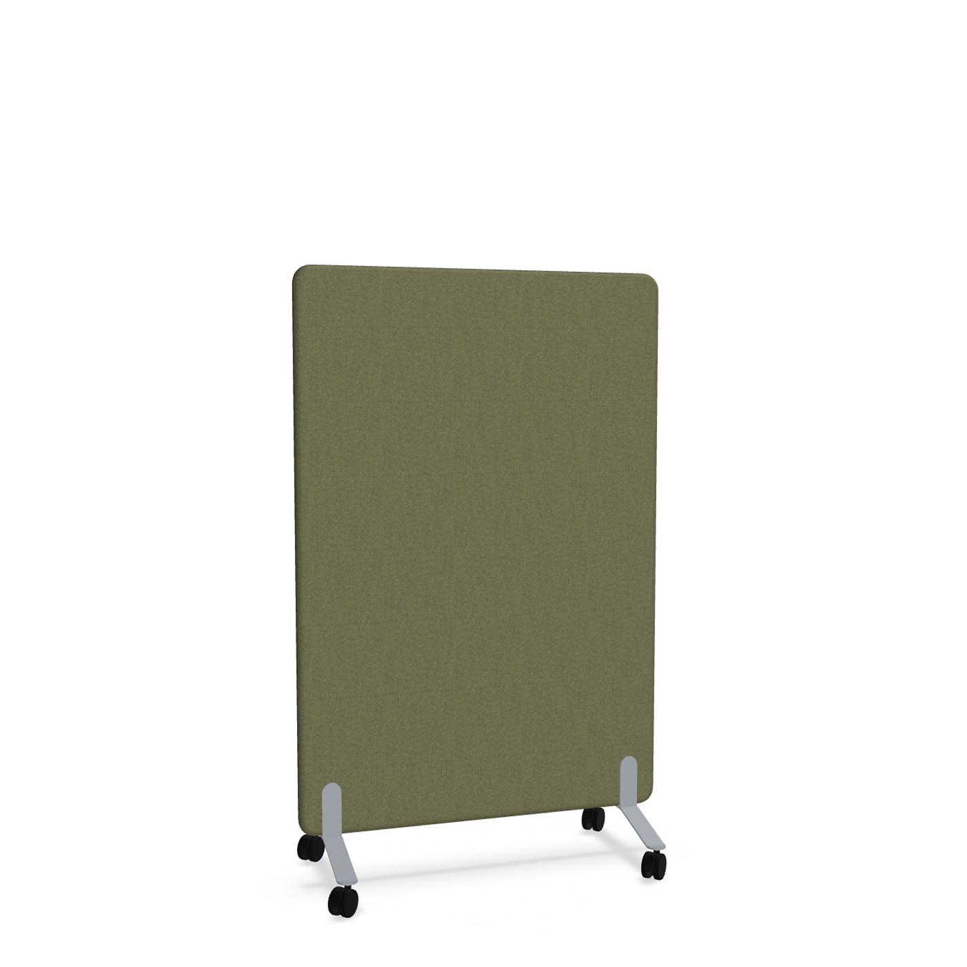Image of Trennwand Mdd Sonic 100x145 cm, auf Rollen, Olivgrün/Silbergrau, Neu