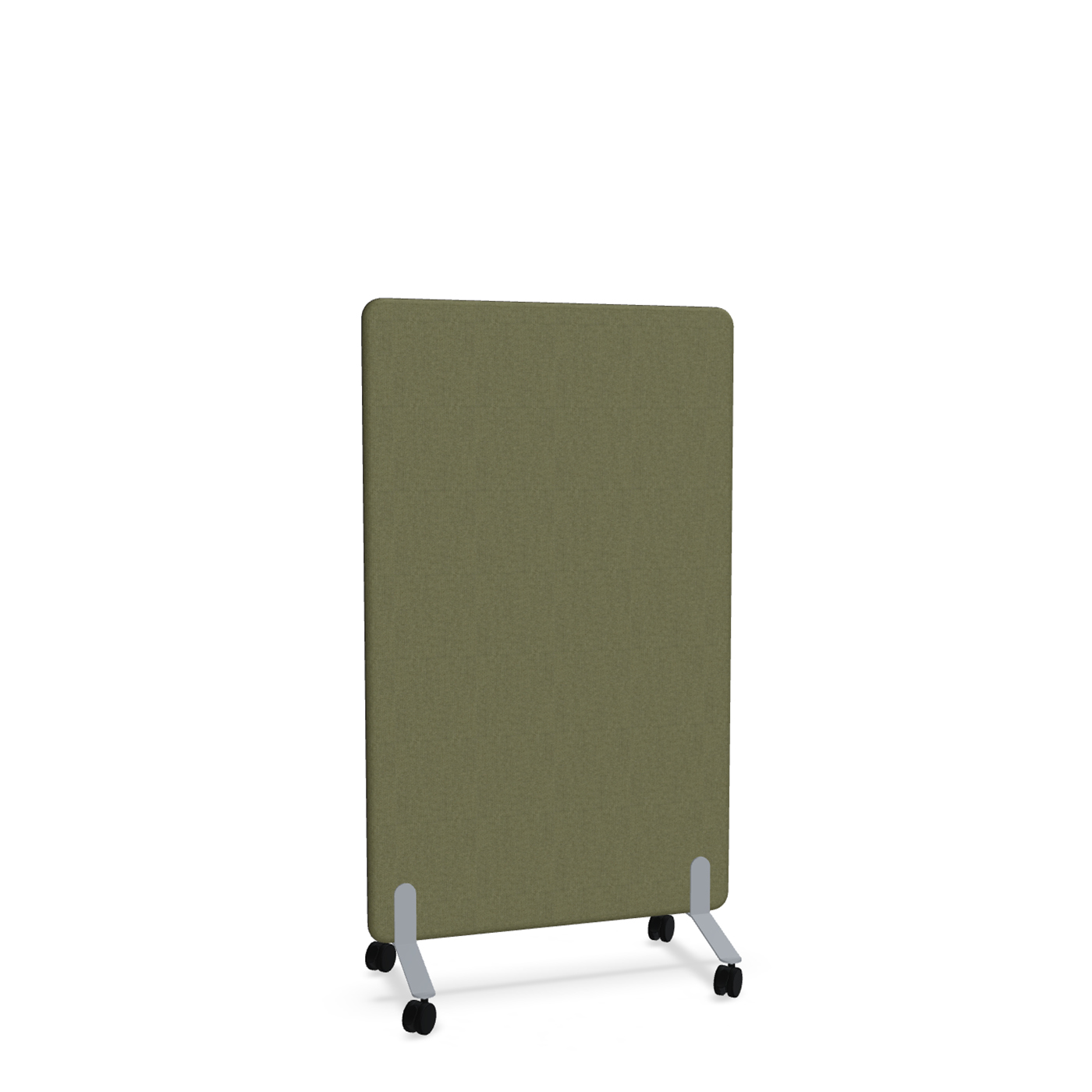 Image of Trennwand Mdd Sonic 90x145 cm, auf Rollen, Olivgrün/Silbergrau, Neu