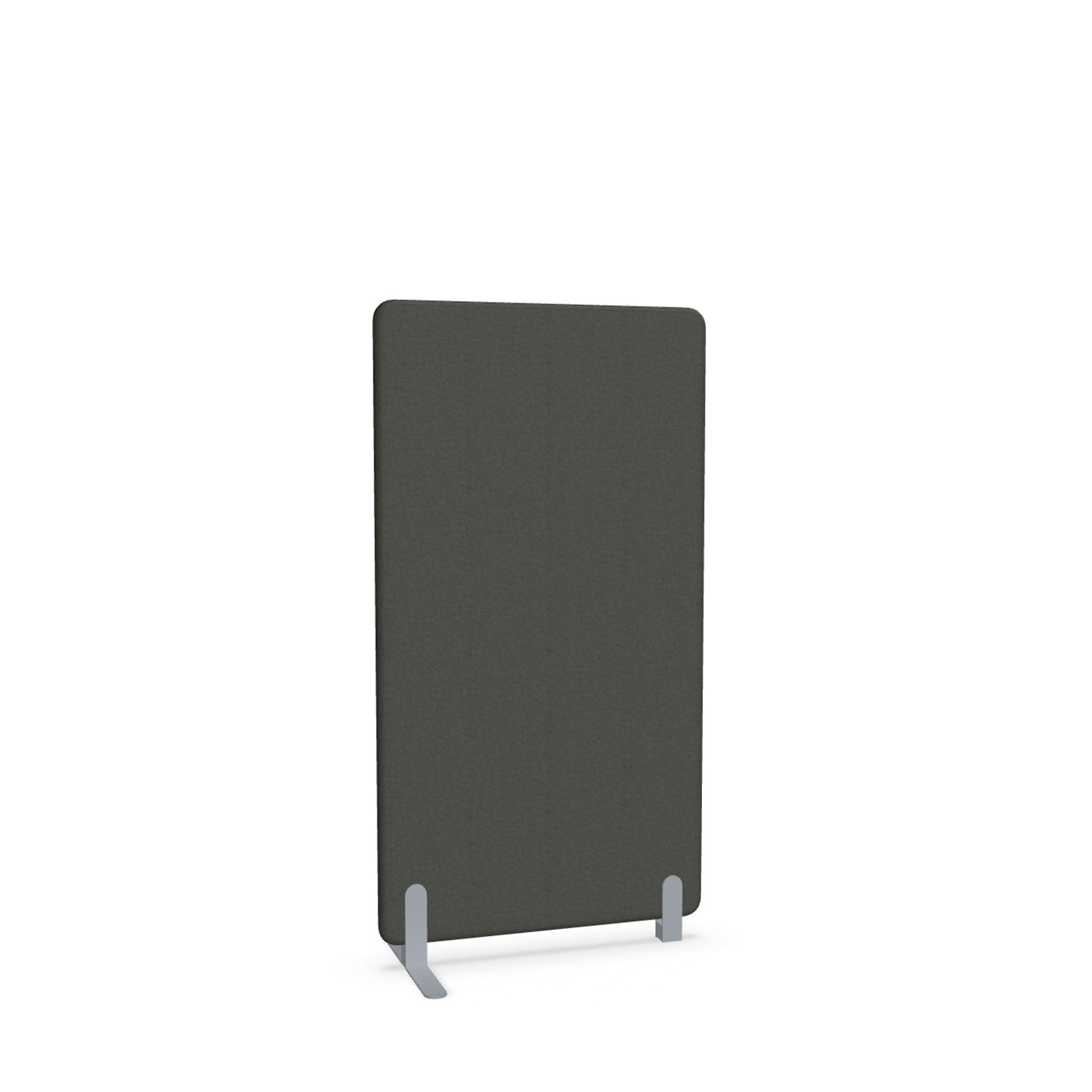 Image of Trennwand Mdd Sonic 80x145 cm, Freistehender Fuss und Distanzfuss, Schwarz/Silbergrau, Neu