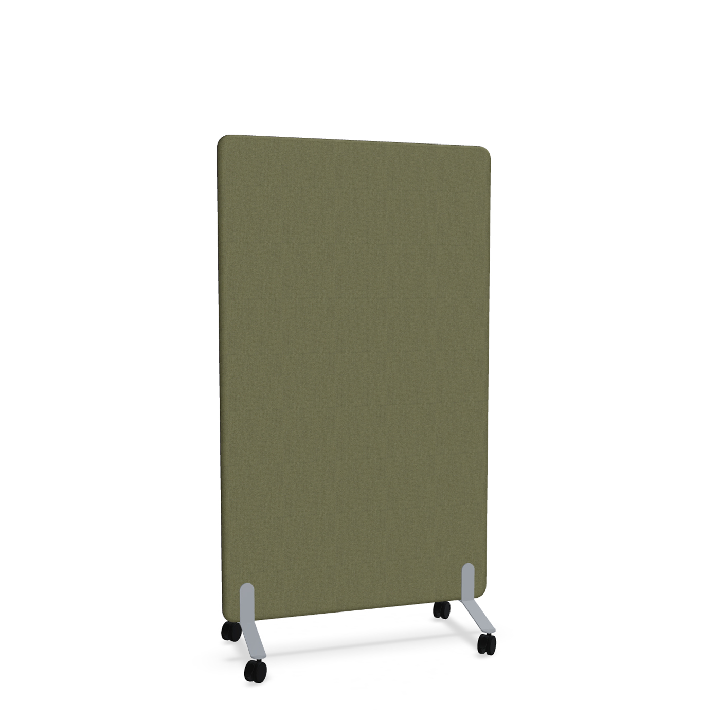 Image of Trennwand Mdd Sonic 100x165 cm, auf Rollen, Olivgrün/Silbergrau, Neu