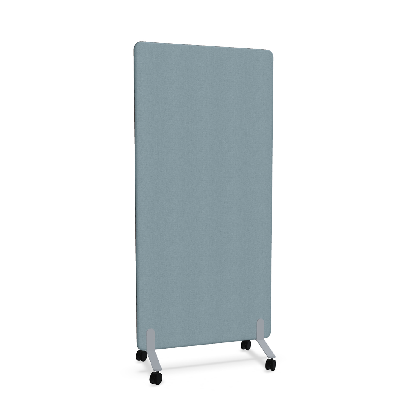 Image of Trennwand Mdd Sonic 90x185 cm, auf Rollen, Blau/Silbergrau, Neu