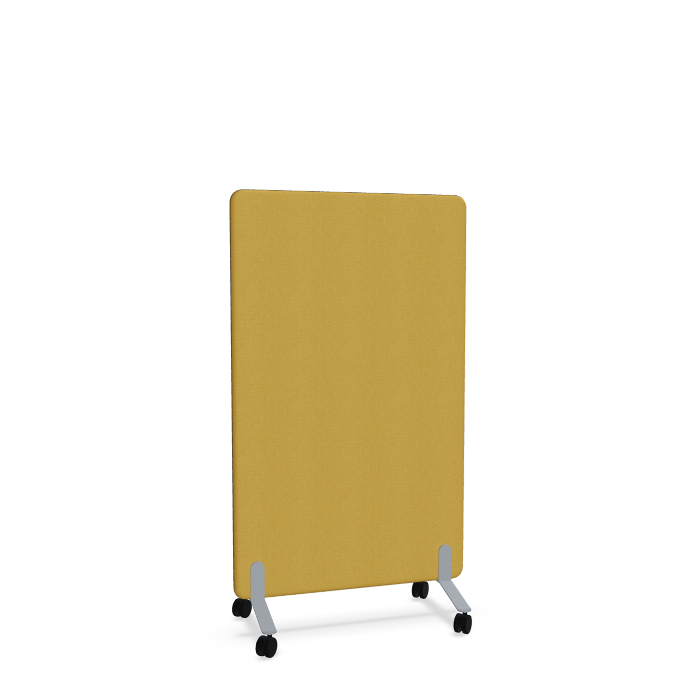 Image of Trennwand Mdd Sonic 90x145 cm, auf Rollen, Gelb/Silbergrau, Neu