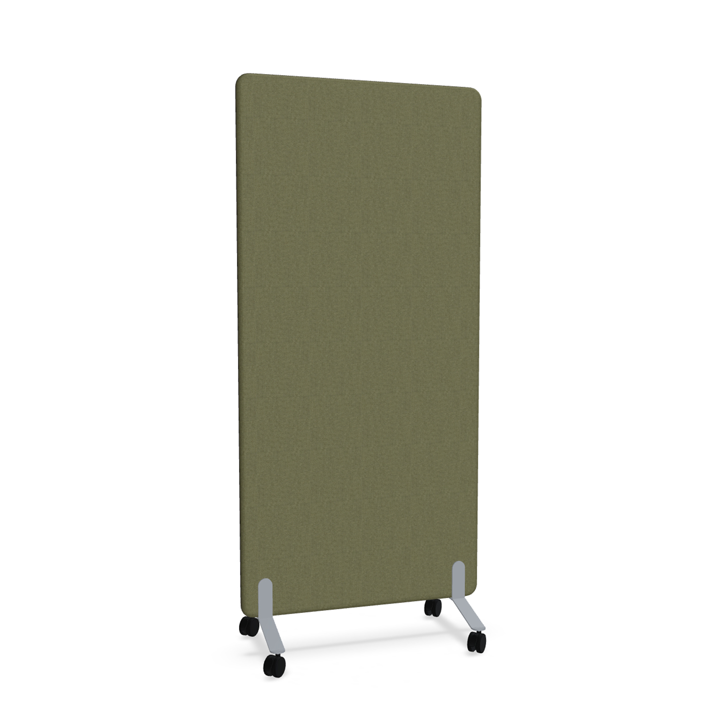 Image of Trennwand Mdd Sonic 90x185 cm, auf Rollen, Olivgrün/Silbergrau, Neu